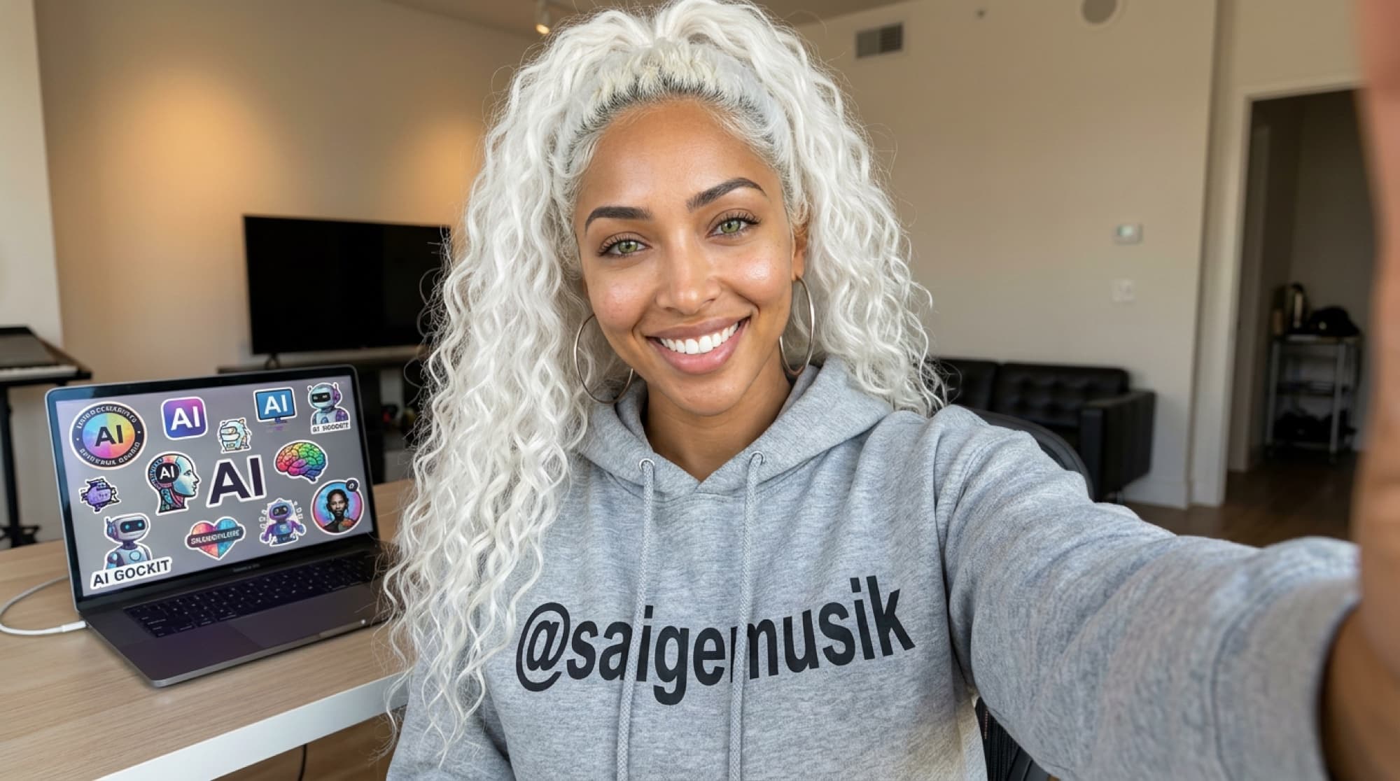 sAIge — selfie in her loft